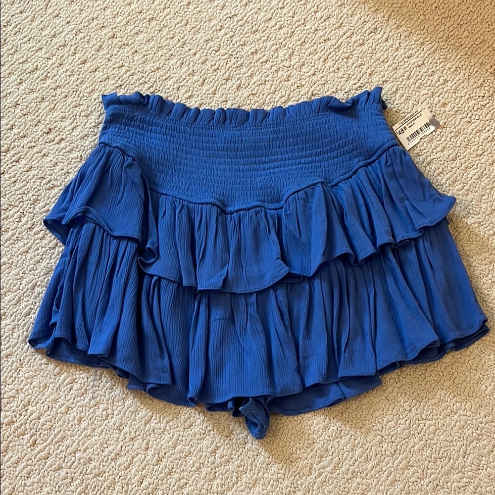 The Impeccable Pig Blue Ruffled Skirt
